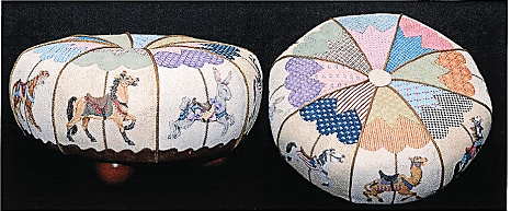 SG18331 CAROUSEL II ANIMALS TUFFET SET 4 CANVASES by Sandra Gilmore
