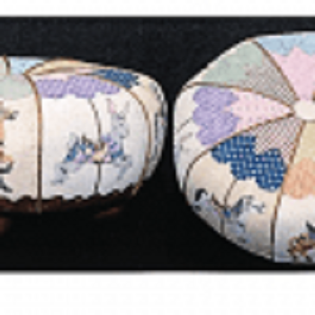 SG18330 CAROUSEL I HORSES TUFFET SET 4 CANVASES by Sandra Gilmore
