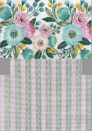 APCL116 PASTEL FLORAL with STRIPES CLUTCH by Alice Peterson