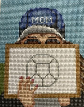 GEP352 SOCCER MOM ROUND STITCHING GIRL by Gayla Elliiot