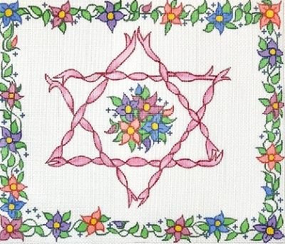 RN11B-13 TALLIS BAG WITH PINK STAR AND FLOWERS by Robbyn's Nest Designs