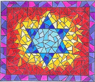 KDTAL10 STAINED GLASS STAR TALLIS BAG by Kate Dickerson