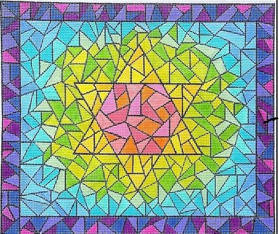 KDTAL11 STAINED GLASS PASTEL TALLIS BAG by Kate Dickerson
