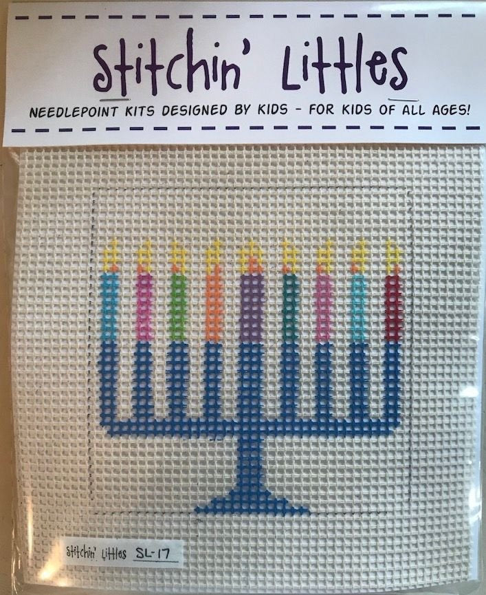 SL17 MENORAH STITCHIN' LITTLES KIT by Purple Palm Designs