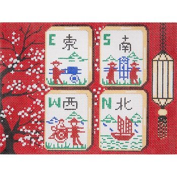 RED BLOSSOMS MAH JONGG by Alice Peterson STITCH GUIDE AP2977sg