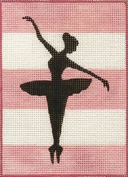 AP4018 BALLERINA SILHOUETTE ON STRIPES by Alice Peterson