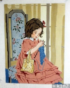 CLEARANCE C-AV3022-GIRL KNITTING 13 count by Aviva