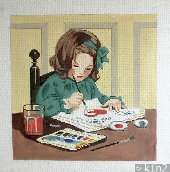 GIRL PAINTING by Aviva STITCH GUIDE AV3024asg