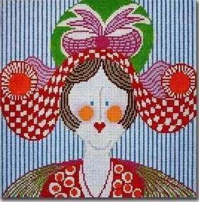 CBKJJMPL17-LADY WITH HAT by CBK NEEDLEPOINT