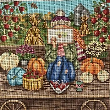STITCHING GIRL FALL by Gayla Elliot STITCH GUIDE GEP289sg