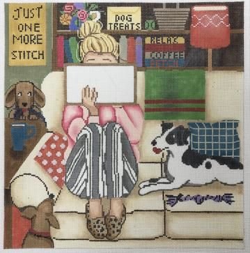 STITCHING GIRL WITH DOGS by Gayla Eliot STITCH GUIDE GEP309sg