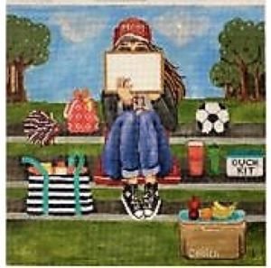 SOCCER MOM STITCHING GIRL by Gayla Elliott STITCH GUIDE ONLY GEP338sg
