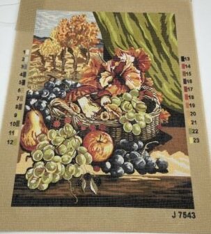 Still Life with Fruit Green Curtain by Gobelin-GOB7543