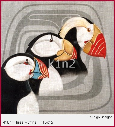 L4187-Three Puffins by Leigh Designs