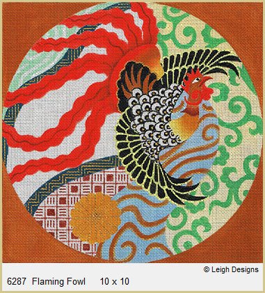 L6287-FLAMING FOWL IMARI by Leigh Designs