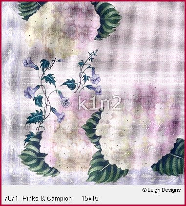 L7071-Pink Hydrangeas & Campion by Leigh Designs
