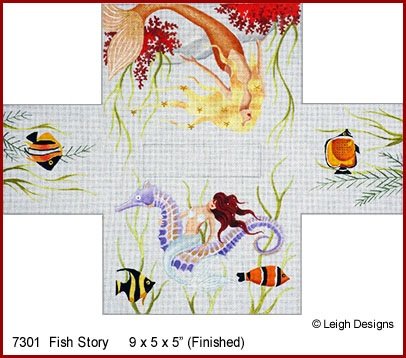 L7301 FISH STORY TISSUE TOPPERS by Leigh Designs