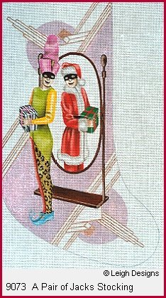 L9073-A PAIR OF JACKS STOCKING by Leigh Designs