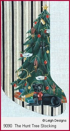 L9090-THE HUNT TREE STOCKING by Leigh Designs