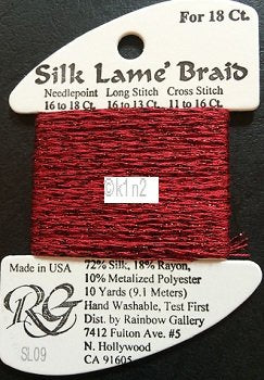 09 DARK RED SILK LAME BRAID