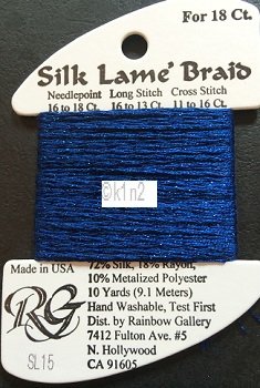15 DARK BLUE SILK LAME BRAID