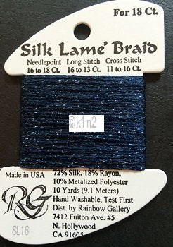 16 NAVY BLUE SILK LAME BRAID