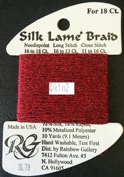 79 DARK CHERRY SILK LAME BRAID