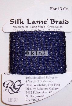 107 DEEP COBALT BLUE SILK LAME BRAID