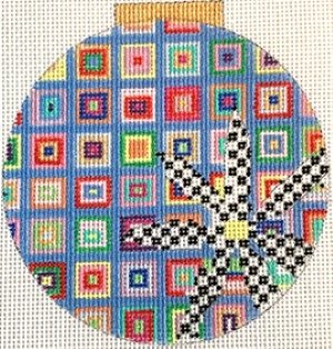 PMcL TS135 CHECK ROUND ORNAMENT 4 by Penny McLeod
