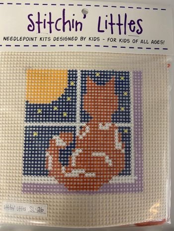 SL26 QUIET KITTY STITCHIN' LITTLES KIT by Purple Palm Designs