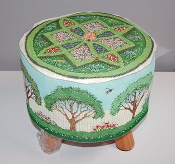 SG181130A BEE'S GARDEN TUFFET SIDE by Sandra Gilmore