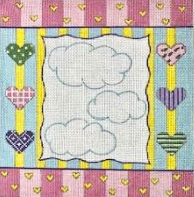 AP3437 HEARTS AND CLOUDS BIRTH ANNOUNCEMENT BY ALICE PETERSON