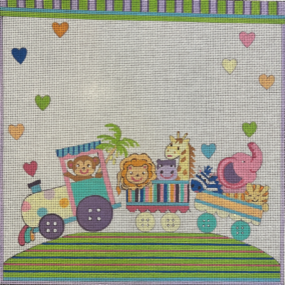 AP3717 CIRCUS TRAIN BIRTH ANNOUNCEMENT by Alice Peterson