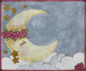 AP3795 SLEEPING MOON BABY GIRL  by ALICE PETERSON