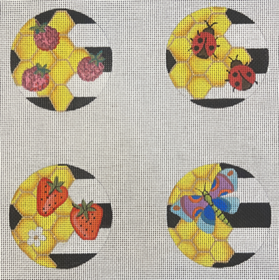 AP4984 FRUIT COASTERS SET OF 4 by Alice Peterson