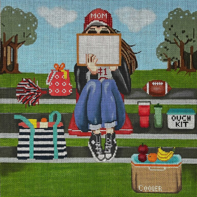 FOOTBALL MOM STITCHING GIRL by Gayla Elliott STITCH GUIDE ONLY GEP341sg