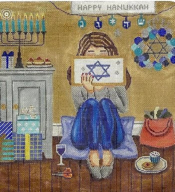 HANUKKAH STITCHING GIRL by Gayla Eliot STITCH GUIDE ONLY GEP347sg