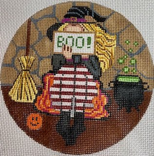 GEPGS199 STITCHING GIRL HALLOWEEN ROUND by Gayla Elliott