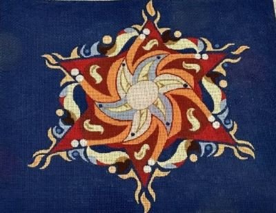 GSAR159K AISH Yarmulke on Blue by Adam Rhine