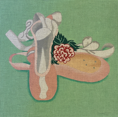GSMN322-13 BALLET SLIPPERS WITH ROSE by Magic Needle for Gone Stitching