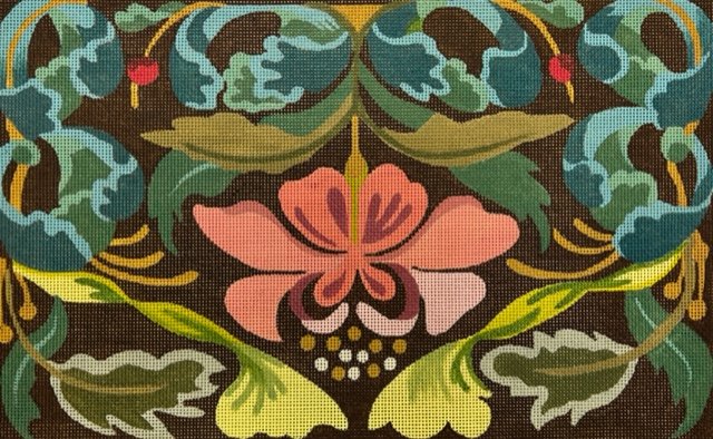AWP 799H PINK AND BROWN FLORAL LARGE PILLOW by Ann Wheat Pace