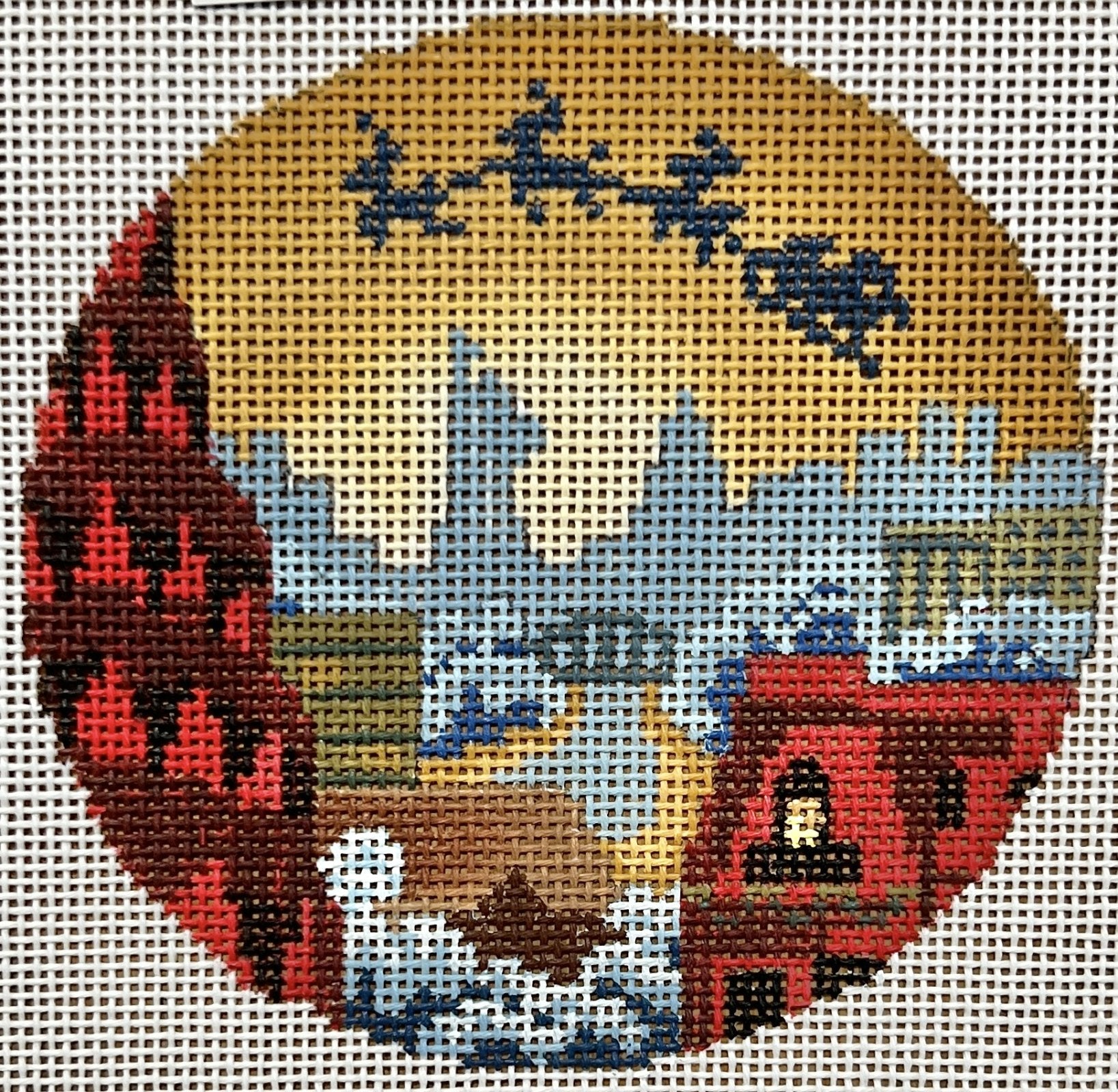 PLD-AC-048 SANTA OVER NYC ORNAMENT BY ABIGAIL CECILE