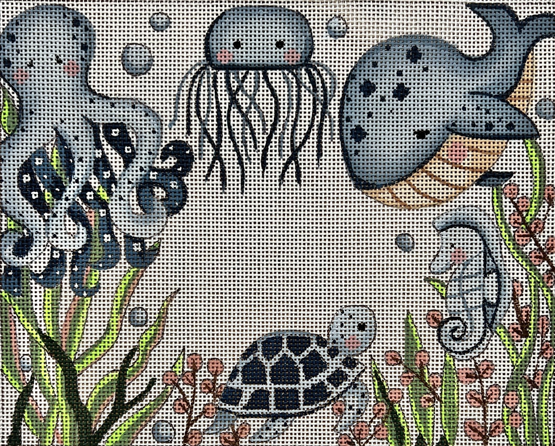 AP3828 BLUE SEA ANIMALS BY ALICE PETERSON