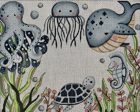 AP3828 BLUE SEA ANIMALS BY ALICE PETERSON