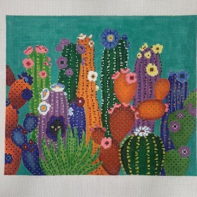 JPV170-13 LARGE CACTUS SMACKED US by JP Needlepoint