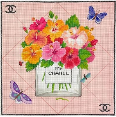 KDPL567sg CHANEL INSPIRED FLOWERS SCARF by Kate Dickerson STITCH GUIDE ONLY 