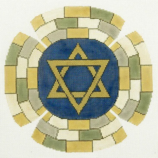 LeeJ178 JERUSALEM WALL YARMULKE KEPAH by Lee's Needlearts