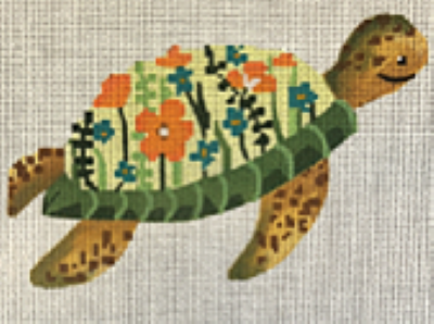 ME-51-18 FLORAL TURTLE by Madeline Elizabeth