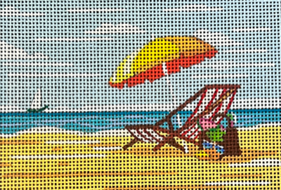 MIN PP5-18 BEACH SCENE PASSPORT INSERT by Mindy Needlepoint
