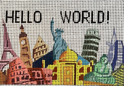 MIN PP6-18 HELLO WORLD PASSPORT INSERT by Mindy Needlepoint